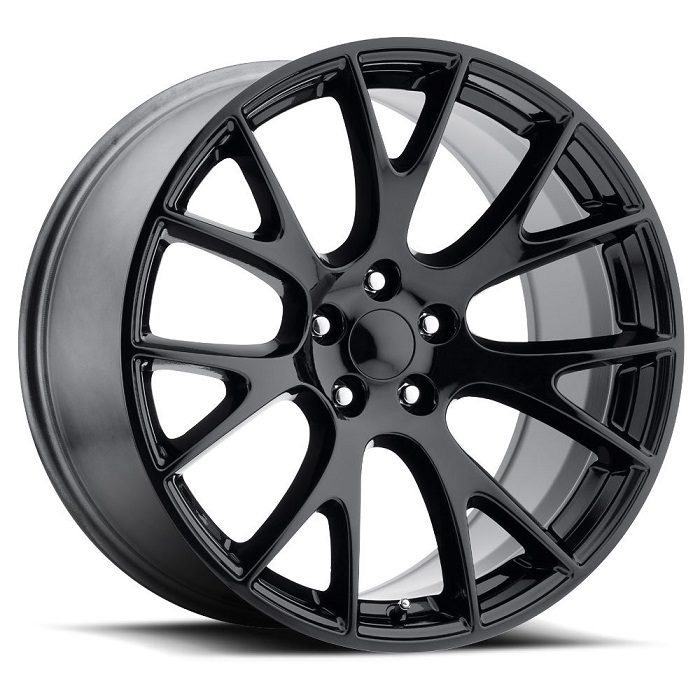 Gloss Black Hellcat 20 x 10.5 Wheels 05-up LX Cars, Challenger - Click Image to Close